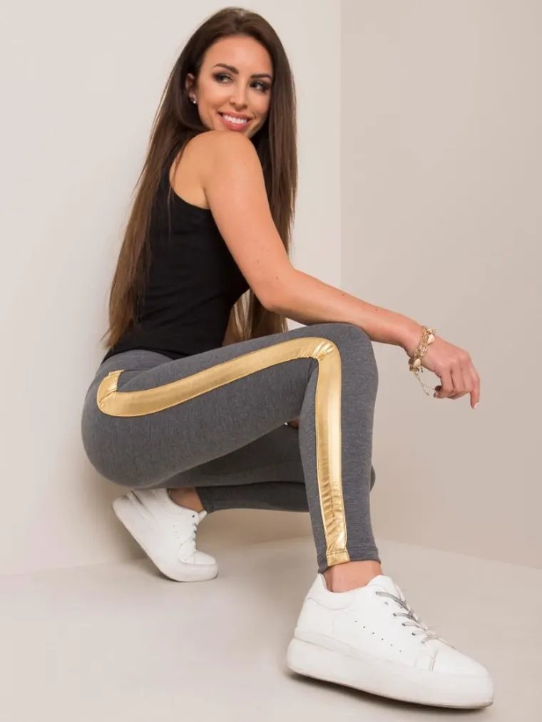 Legginsy damskie, szare, Rue Paris