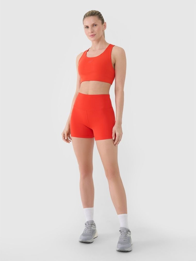 Legginsy damskie, szorty, czerwone, 4F