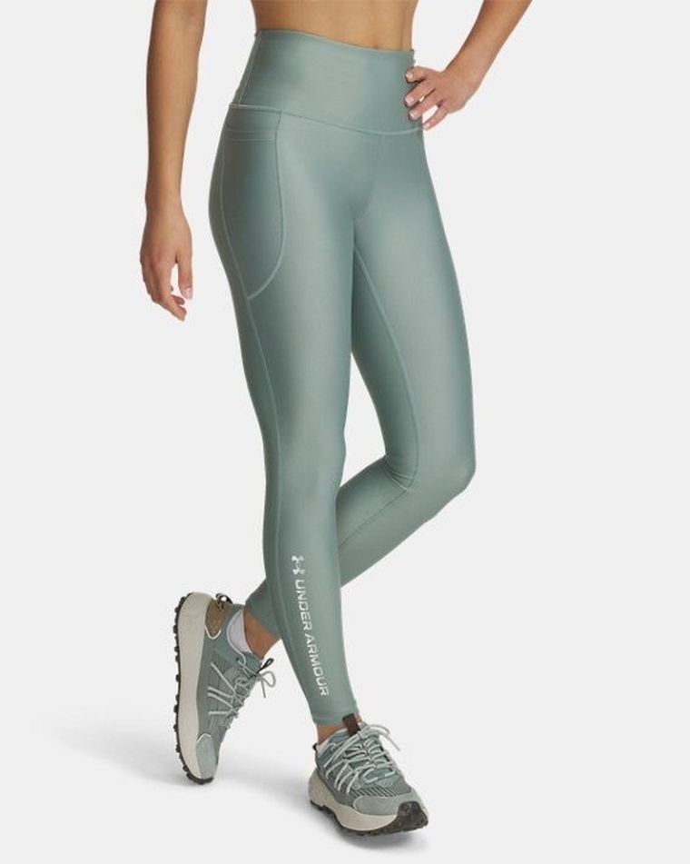 Legginsy damskie, zielone, Under Armour