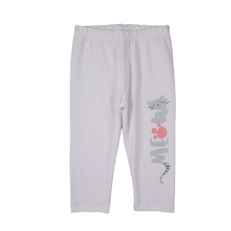 Legginsy dziewczęce 3/4, białe, Tup Tup