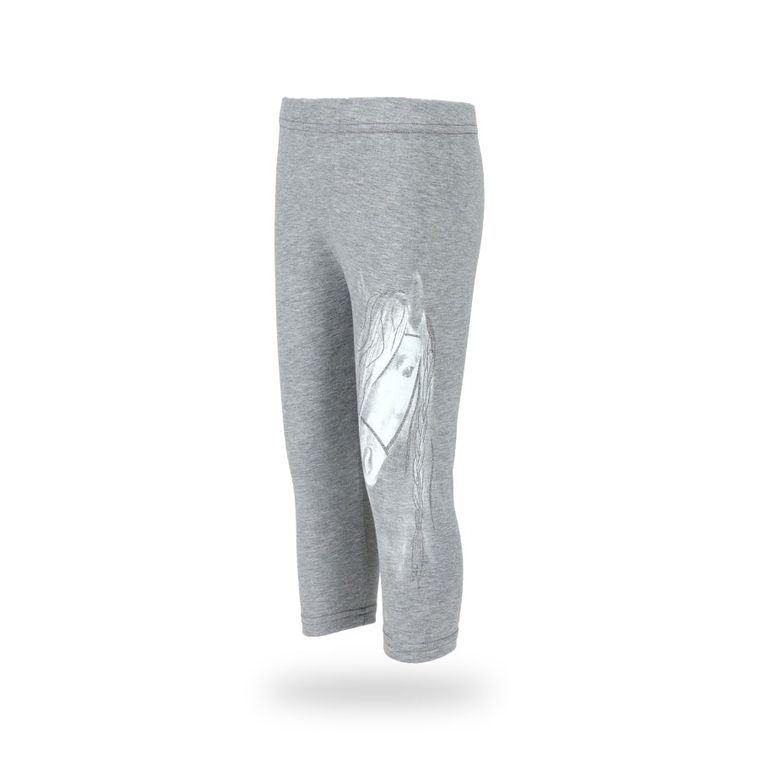 Legginsy dziewczęce 3/4, szare melanż, Tup Tup