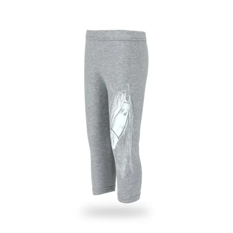 Legginsy dziewczęce 3/4, szare melanż, Tup Tup