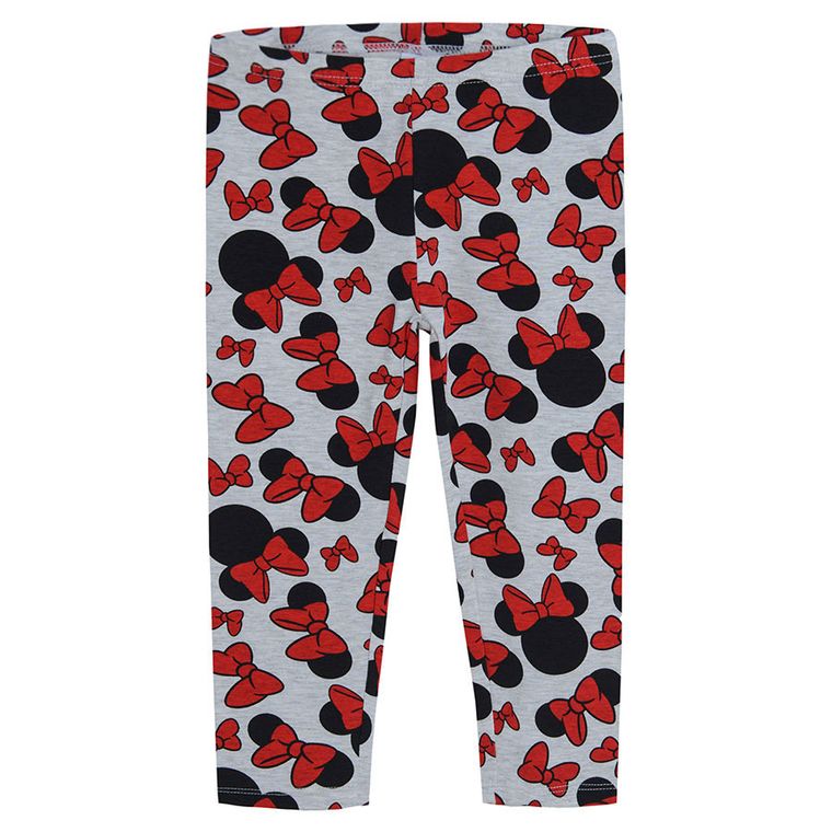 Legginsy dziewczęce 3/4, szare, Myszka Minnie