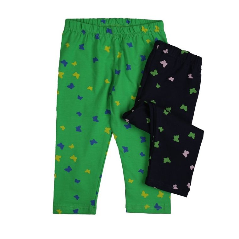 Legginsy dziewczęce 3/4, zielono-granatowe, zestaw, 2 szt., Tup Tup