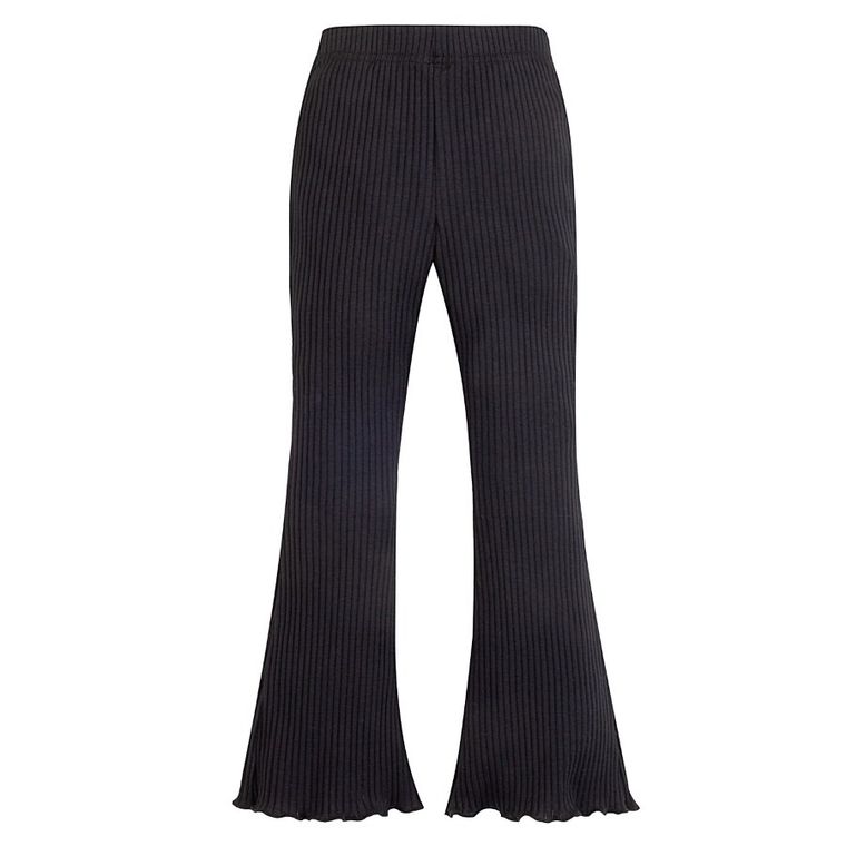 Legginsy dziewczęce, dzwony, prążkowane, czarne, Pinokio