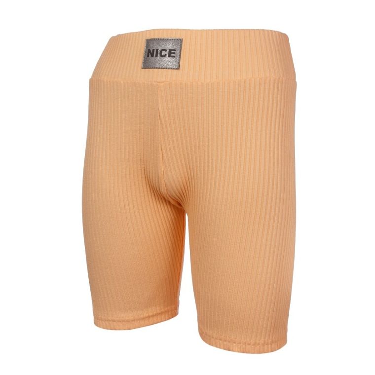 Legginsy dziewczęce, kolarki, prążkowane, brzoskwiniowe, Tup Tup