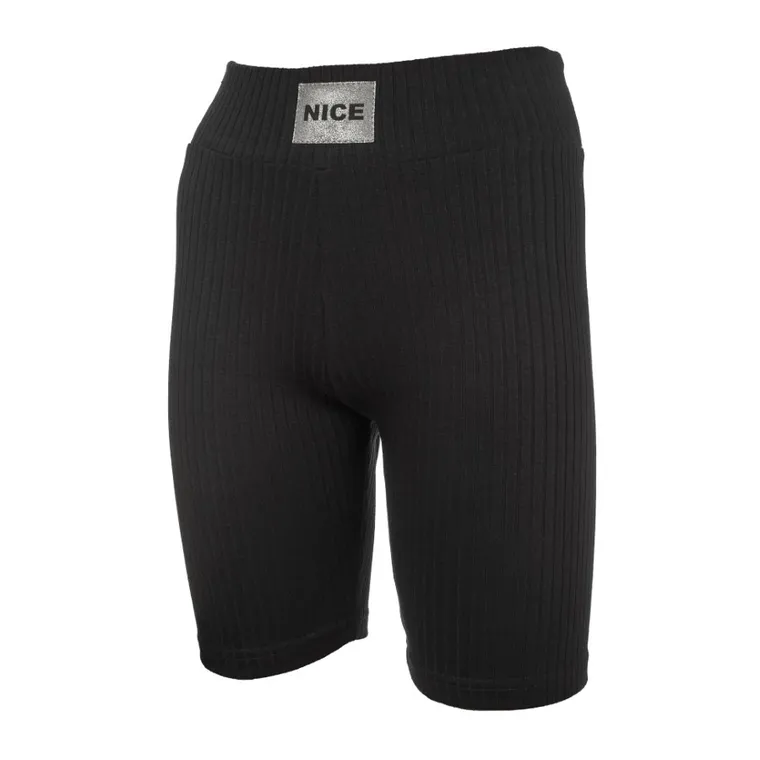 Legginsy dziewczęce, kolarki, prążkowane, czarne, Tup Tup