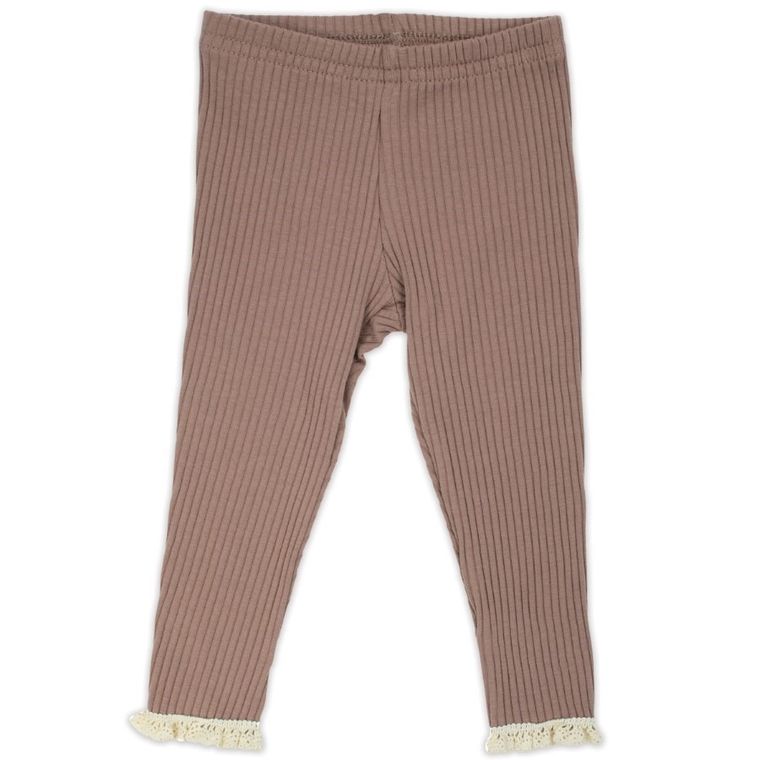 Legginsy dziewczęce, prążkowane, brązowe, Nicol