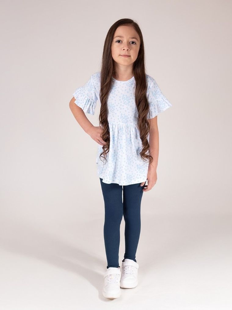 Legginsy dziewczęce, prążkowane, granatowe, Nicol