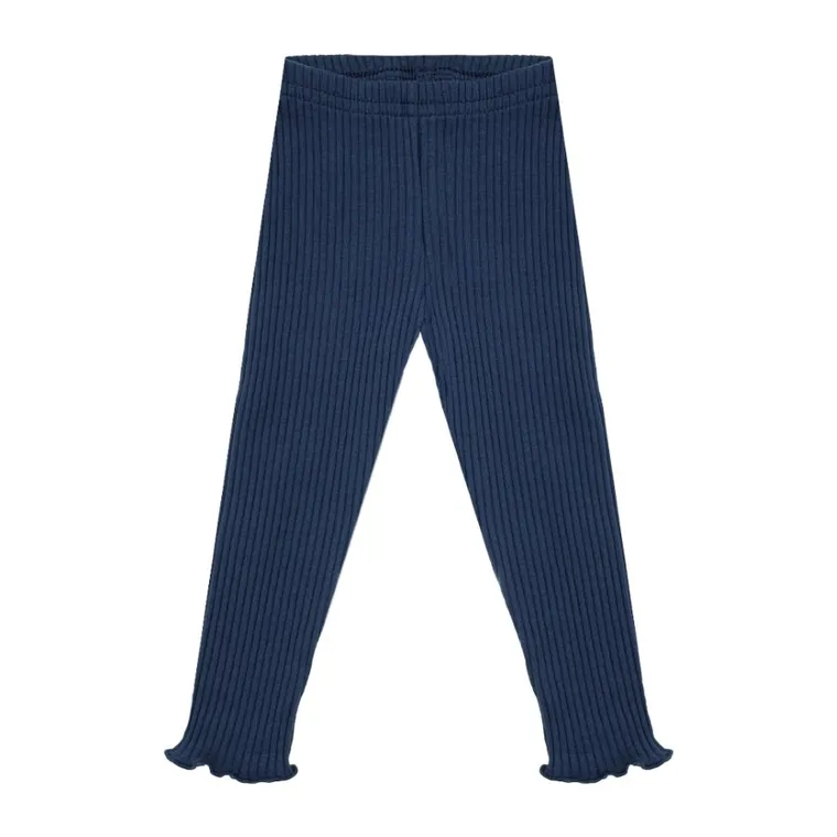 Legginsy dziewczęce, prążkowane, granatowe, Nicol