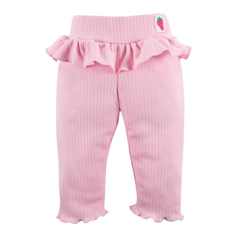Legginsy dziewczęce, prążkowane, różowe, Eevi