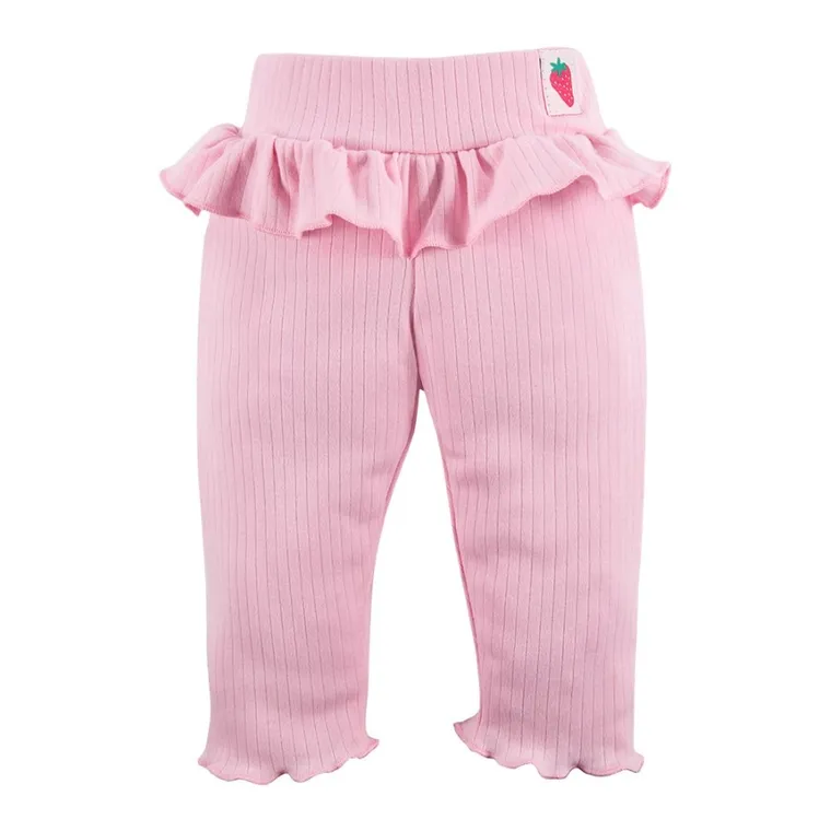 Legginsy dziewczęce, prążkowane, różowe, Eevi