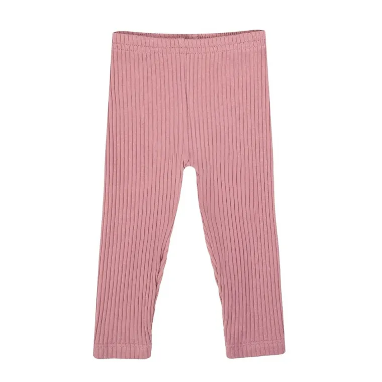 Legginsy dziewczęce, prążkowane, różowe, Nicol