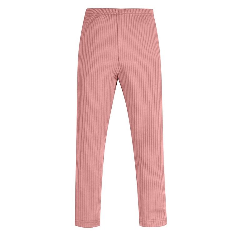 Legginsy dziewczęce, prążkowane, różowe, Pinokio