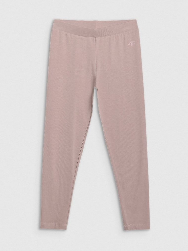 Legginsy dziewczęce, slim, beżowe, 4F