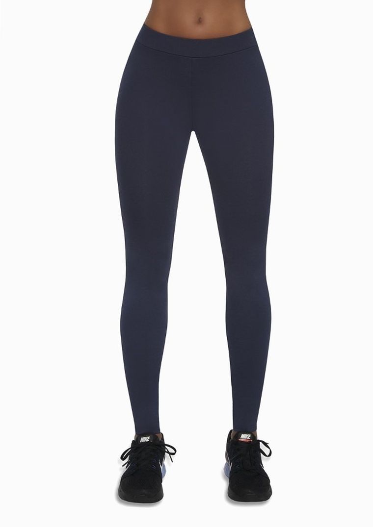 Legginsy sportowe damskie, granatowe, kolorowe wstawki, Bas Black
