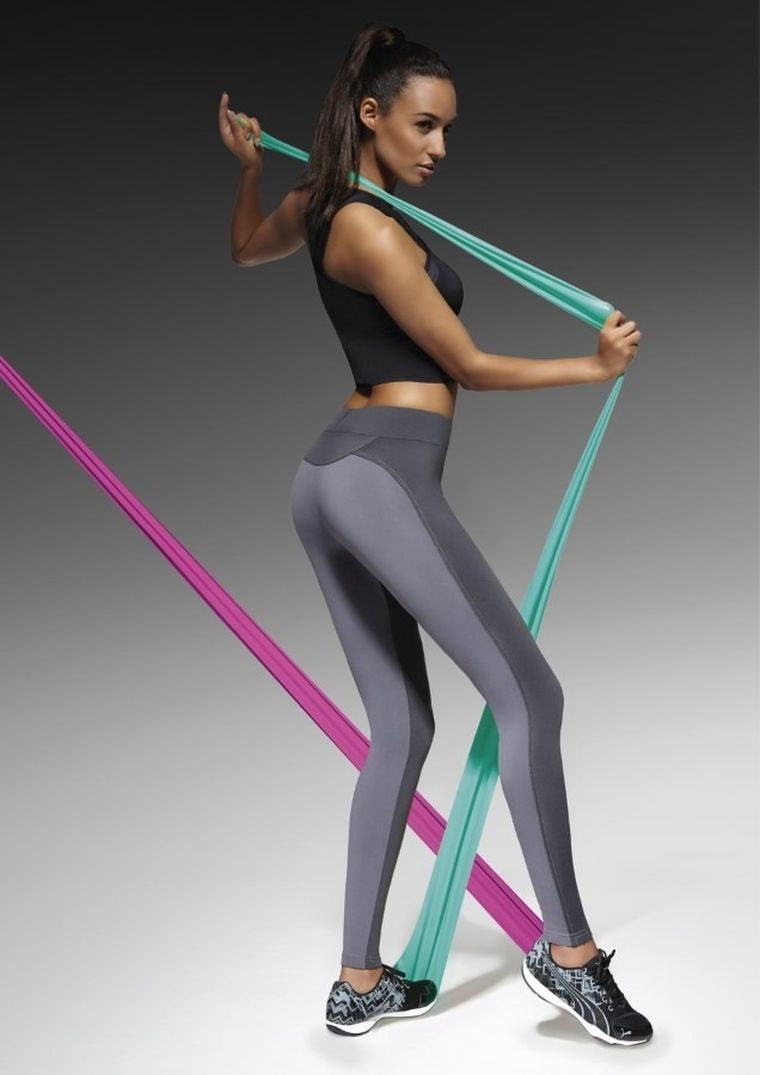 Legginsy sportowe damskie, szare, Bas Black
