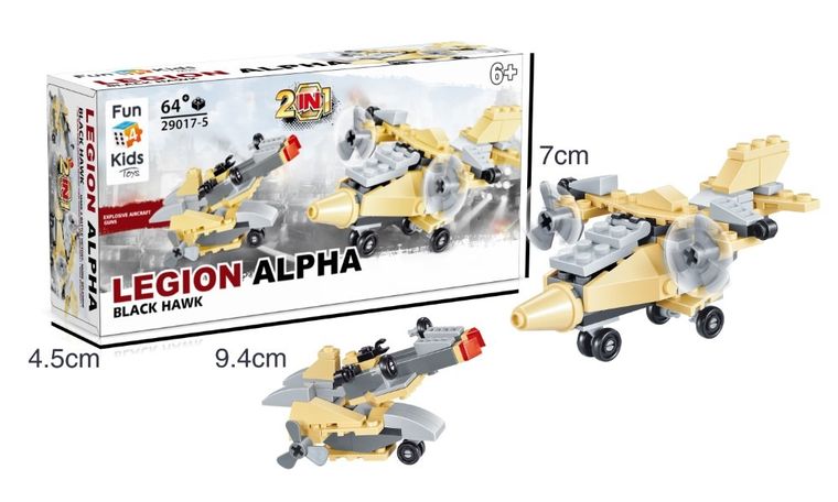 Legion Alpha, klocki 2w1, helikopter Black Hawk / wyrzutnia rakiet