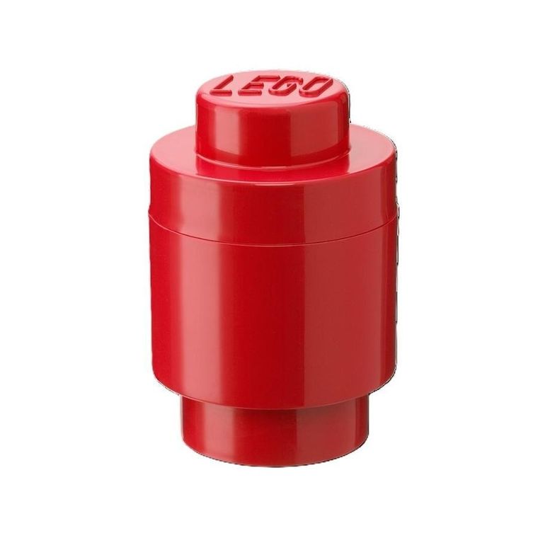 LEGO, Brick 1, okrągły pojemnik klocek, czerwony