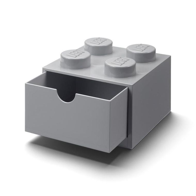 LEGO, Brick 4, pojemnik klocek z szufladą, jasny szary
