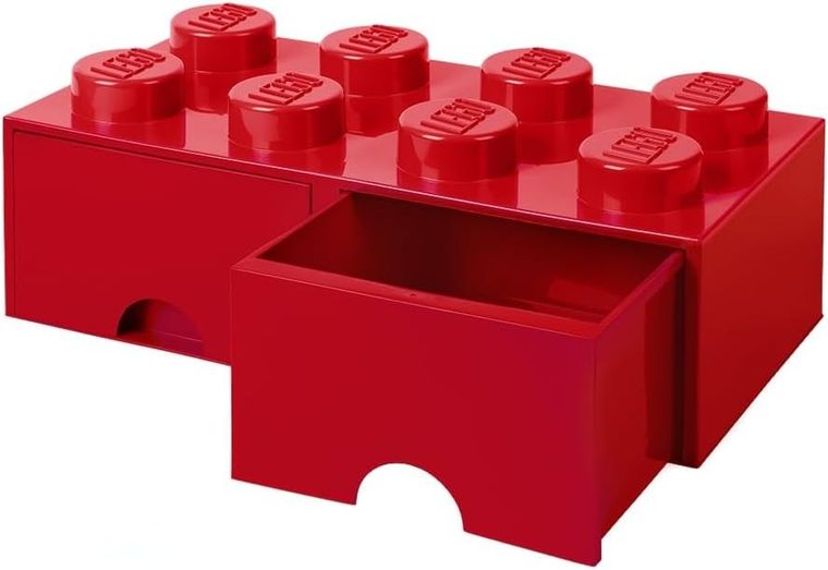 LEGO, Brick 8, pojemnik klocek z dwoma szufladami, czerwony