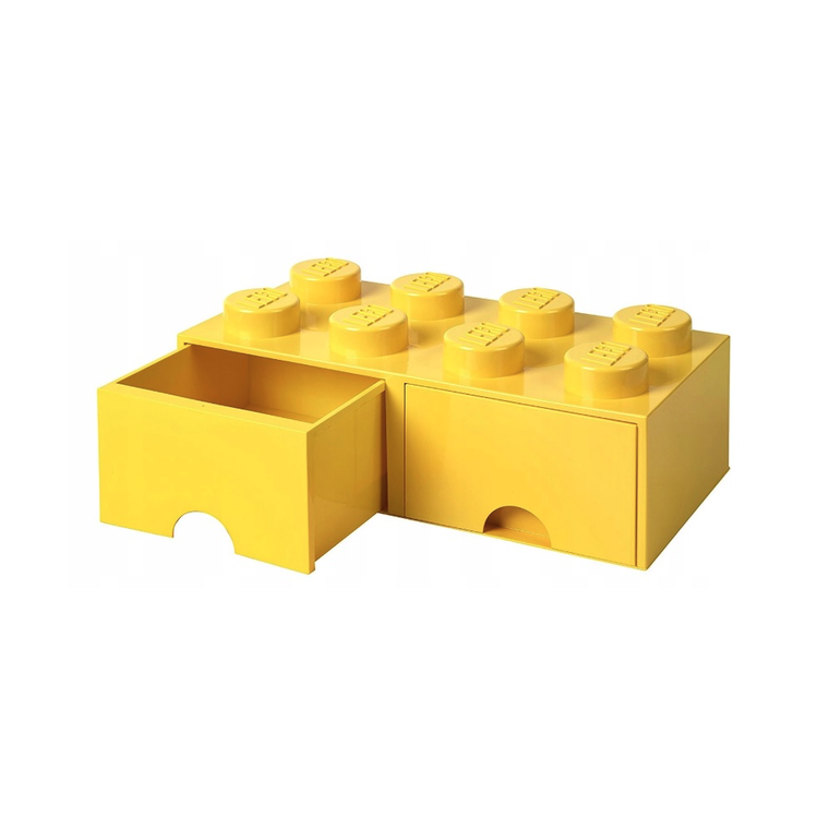 LEGO, Brick 8, pojemnik klocek z dwoma szufladami, żółty
