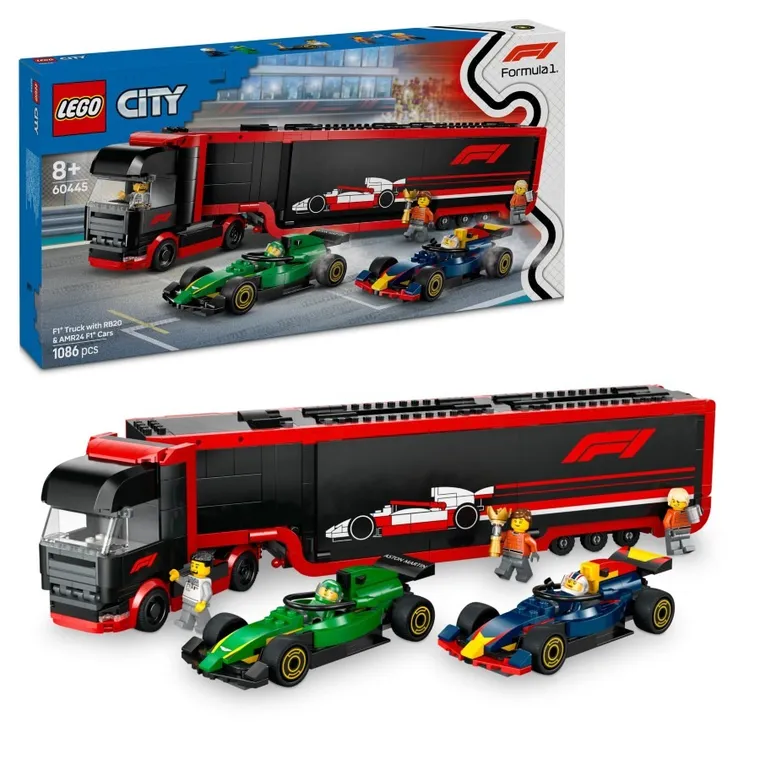 LEGO City, F1 Ciężarówka z bolidami RB20 i AMR24 F1, 60445