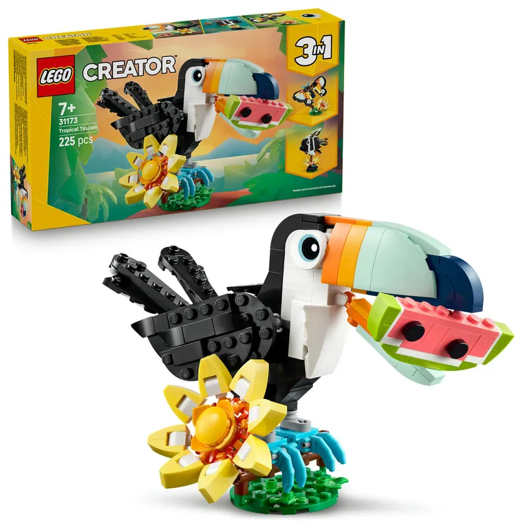 LEGO Creator 3 w 1, Dzikie zwierzęta: Tropikalny tukan, 31173