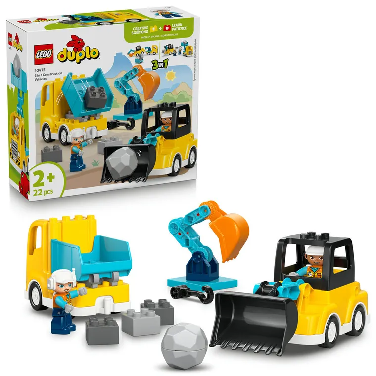 LEGO DUPLO, Maszyny budowlane 3 w 1, 10475