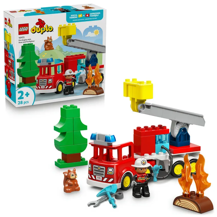LEGO DUPLO, Wóz strażacki z wężem i strażakiem, 10473