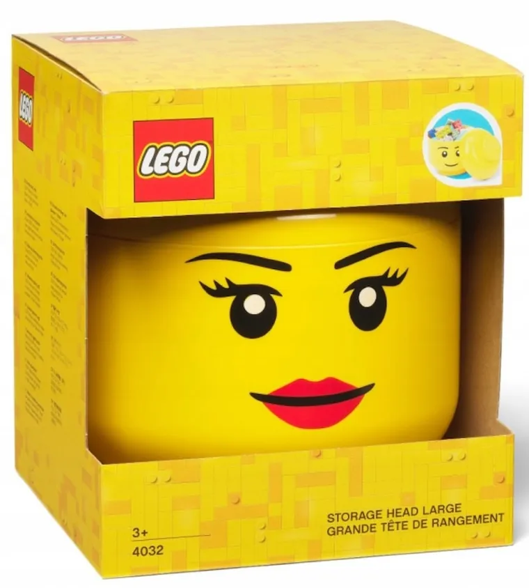 LEGO, duża głowa, pojemnik do przechowywania, girl, rozmiar L, 8,5l