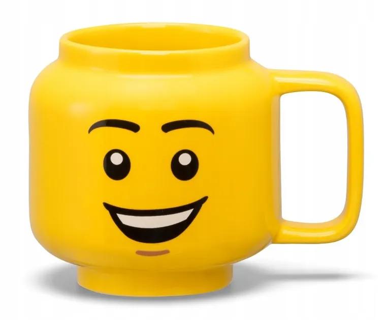 LEGO, mała głowa, kubek ceramiczny, chłopiec, z uśmiechem, 255 ml