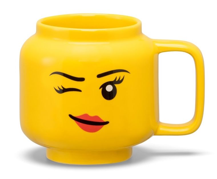 LEGO, mała głowa, kubek ceramiczny, dziewczynka, oczko, 255 ml