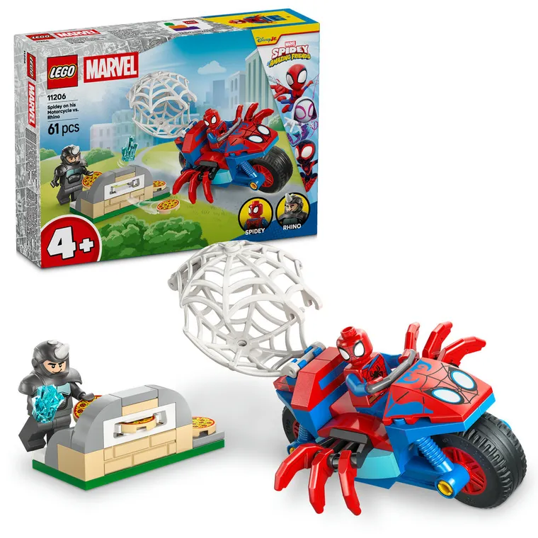 LEGO Marvel, Spidey na motocyklu kontra Rhino, 11206