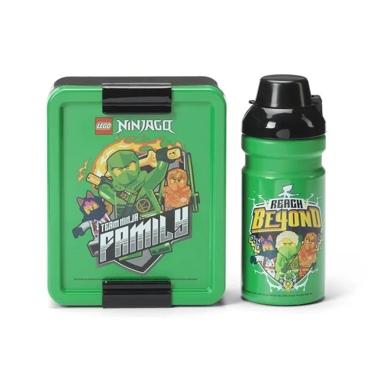 LEGO Ninjago, zestaw: lunchbox + bidon, 390 ml