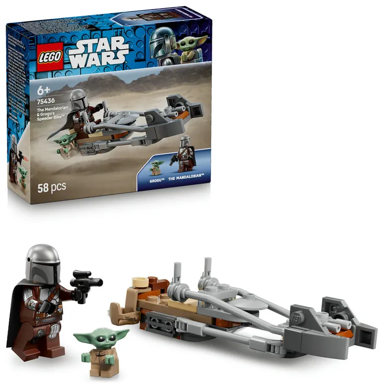 LEGO Star Wars, Śmigacz Mandalorianina i Grogu, 75436