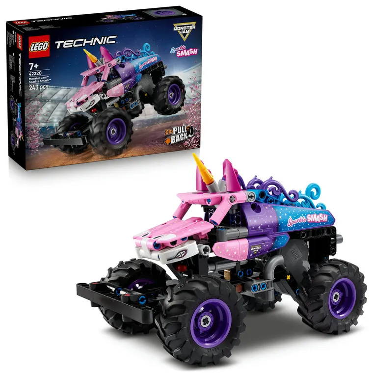 LEGO Technic, Monster Jam Sparkle Smash z napędem typu pull-back, 42220