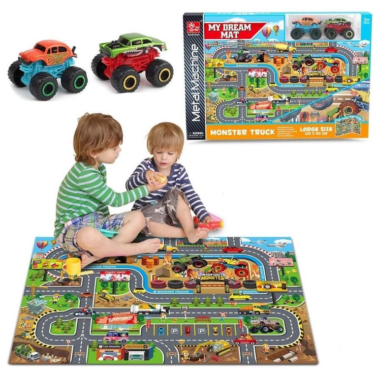 Lena, mata podłogowa z ulicami i resorakami, 120-80 cm