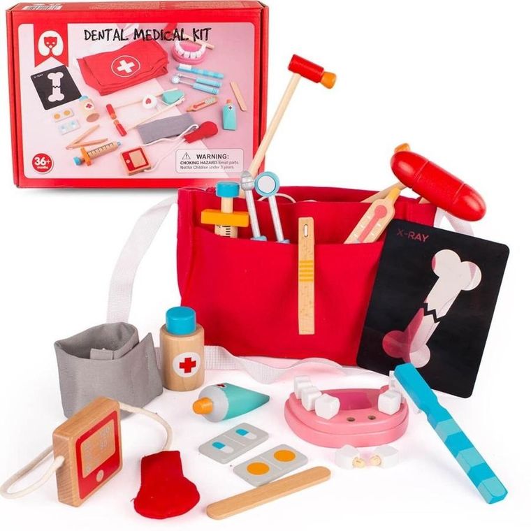 Lena, zestaw lekarski, dentysta, drewniany