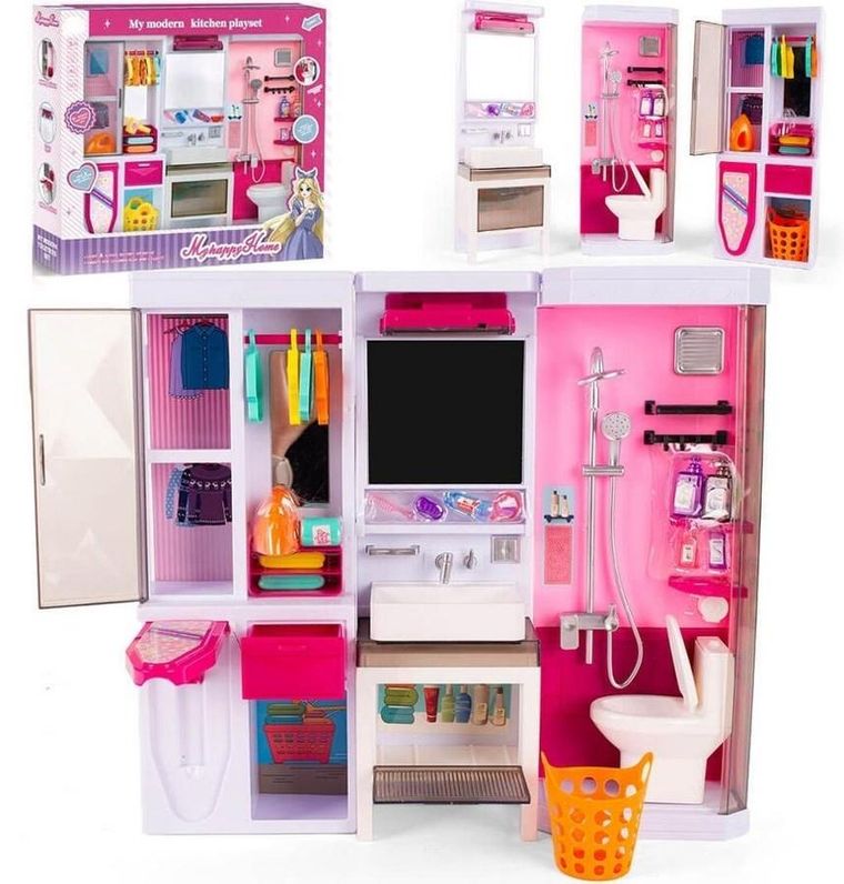 Lena, zestaw mebli łazienkowych do domku dla lalek