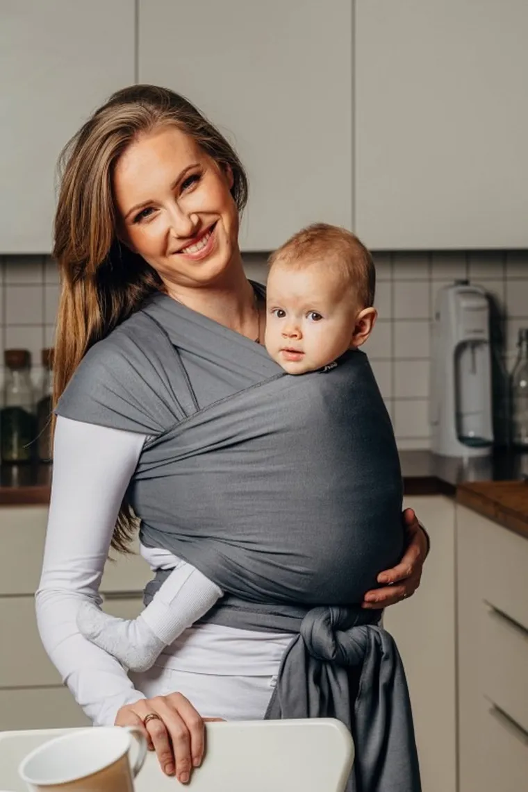 LennyLamb, chusta do noszenia dzieci, elastyczna, Antracyt, 5 m