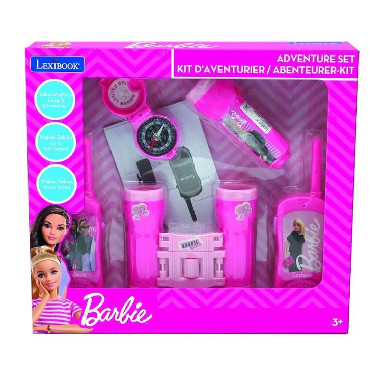 Lexibook, Barbie, zestaw przygodowy z walkie-talkie