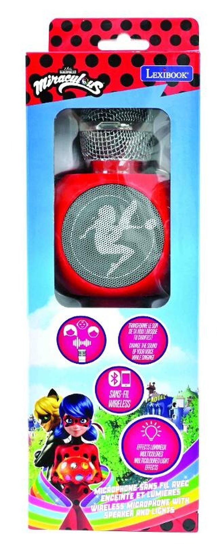 Lexibook, Miraculous: Biedronka i Czarny Kot, mikrofon bluetooth z głośnikiem