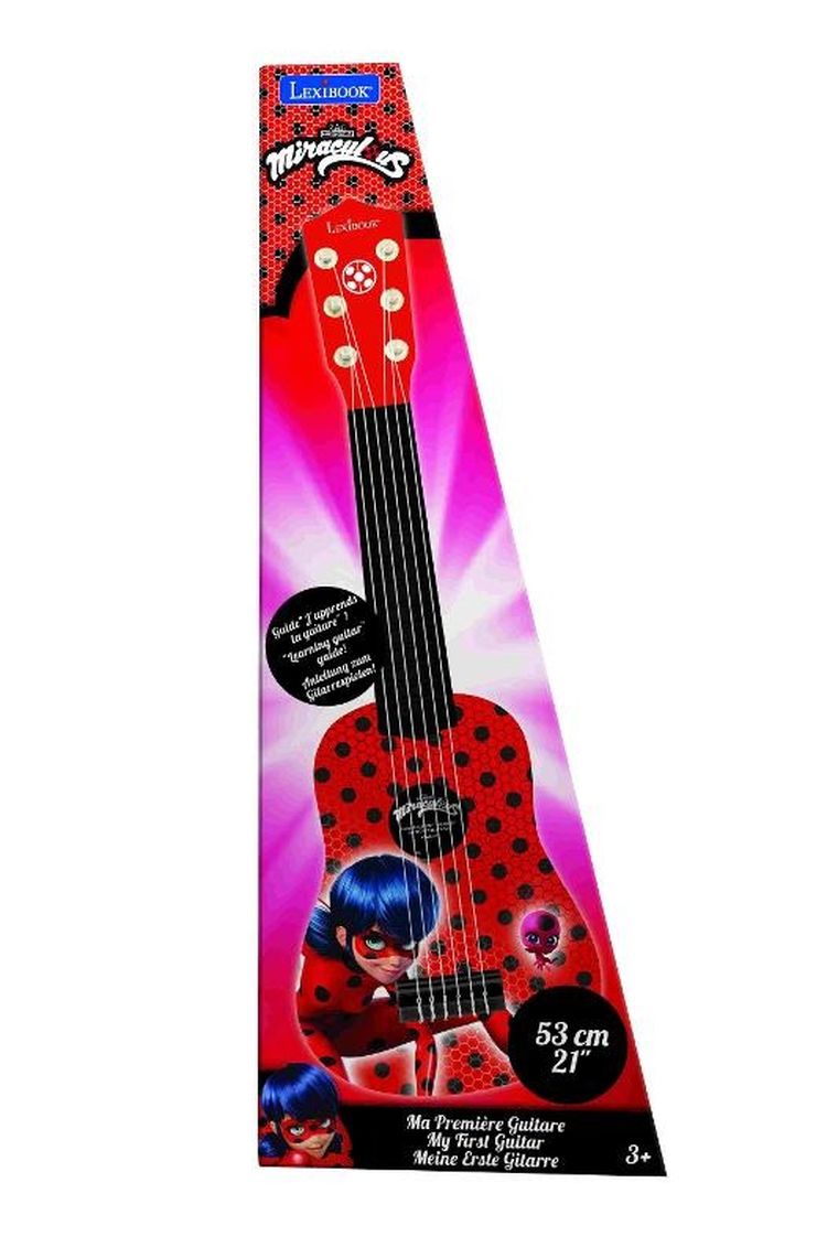 Lexibook, Miraculous: Biedronka i Czarny Kot, Moja pierwsza gitara, 53 cm