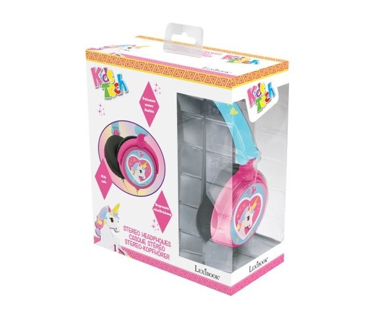 Lexibook, składane słuchawki przewodowe, jednorożec