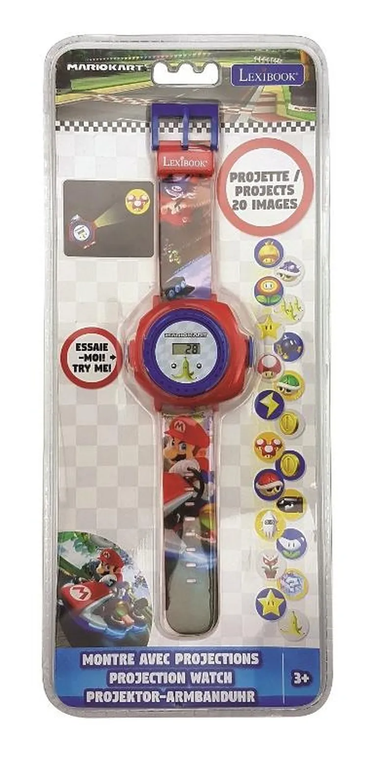 Lexibook, Super Mario, Mario Kart, zegarek, projektor z 20 obrazami