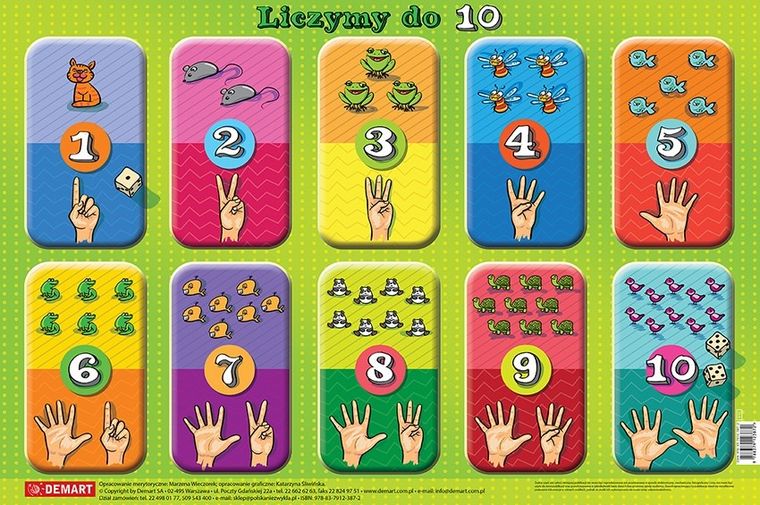 Liczymy do 10, podkładka na biurko, mata