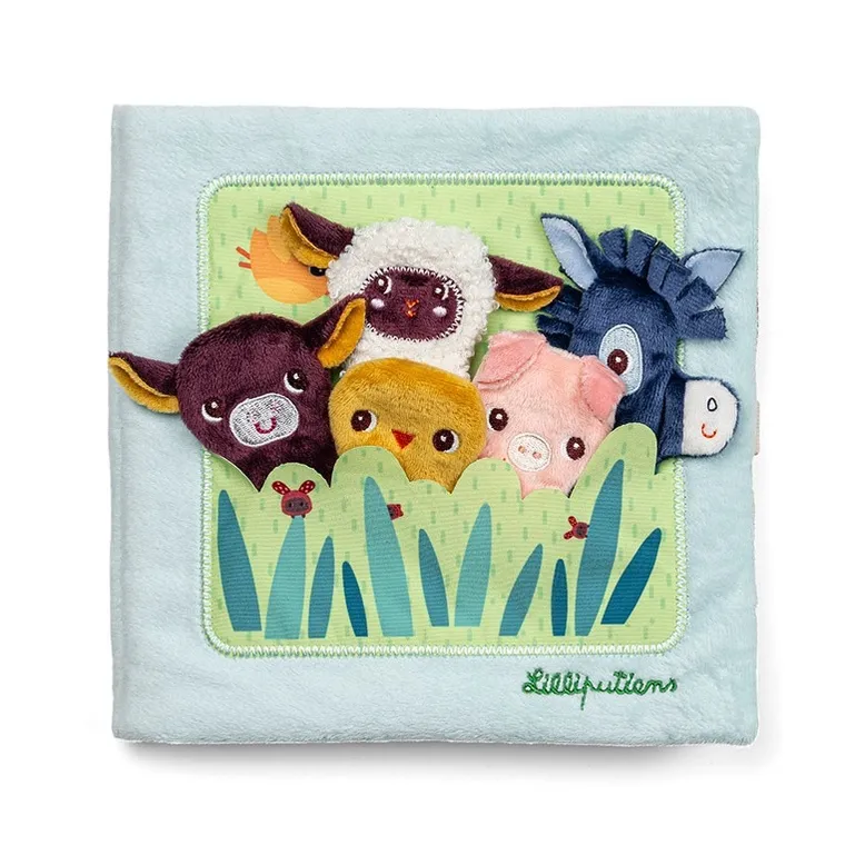 Lilliputiens, Farma, książeczka aktywizująca z mini-pacynkami, 12m+