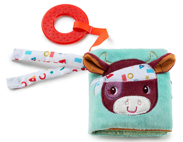 Lilliputiens, Farma, mini-książeczka wielofunkcyjna z szeleszczącą folią i gryzakiem, 6m+