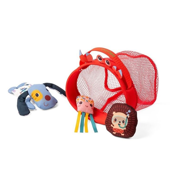 Lilliputiens, Piesek Jules, Sieć rybacka, zestaw zabawek do kąpieli, 12m+